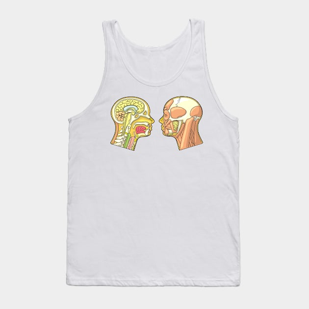 Human Head Anatomy Diagram Tank Top by taylorcustom